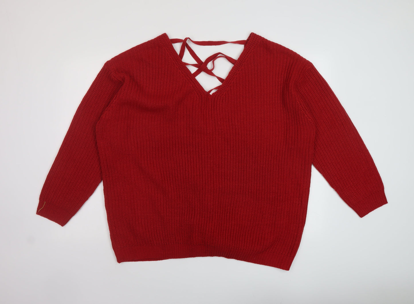 Womens UK Size 18 Brave Soul Red Pullover Jumper