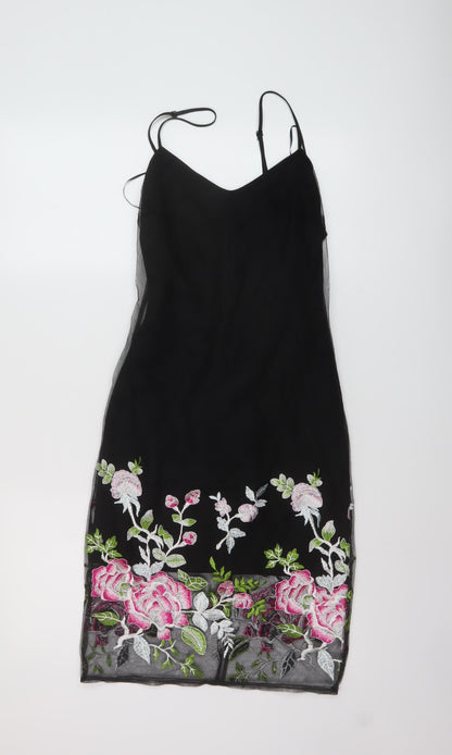 New Look Womens Black Polyester Sheath Size 6 Sweetheart Zip