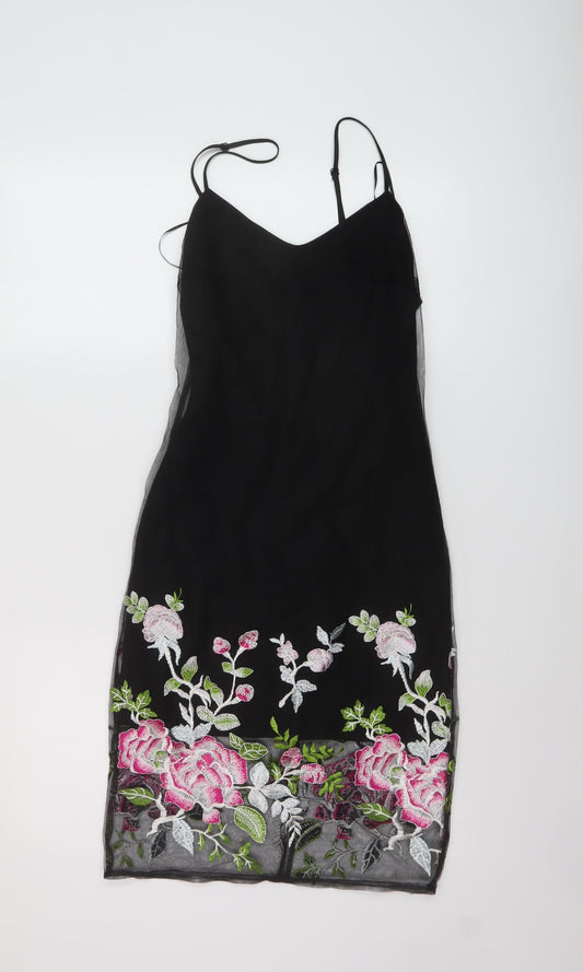 New Look Womens Black Polyester Sheath Size 6 Sweetheart Zip