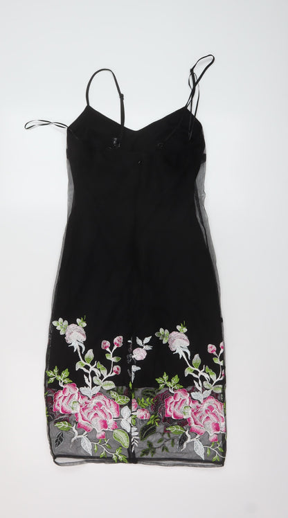 New Look Womens Black Polyester Sheath Size 6 Sweetheart Zip