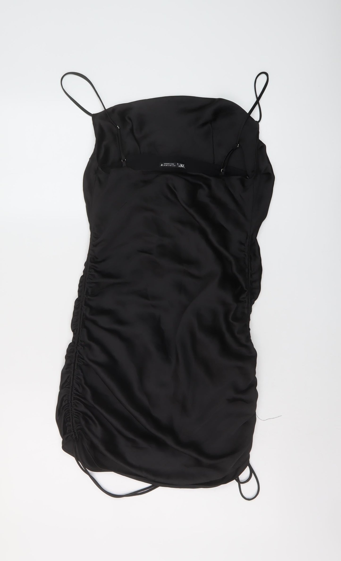 Zara Womens Black Polyester Mini Size S Cowl Neck Zip