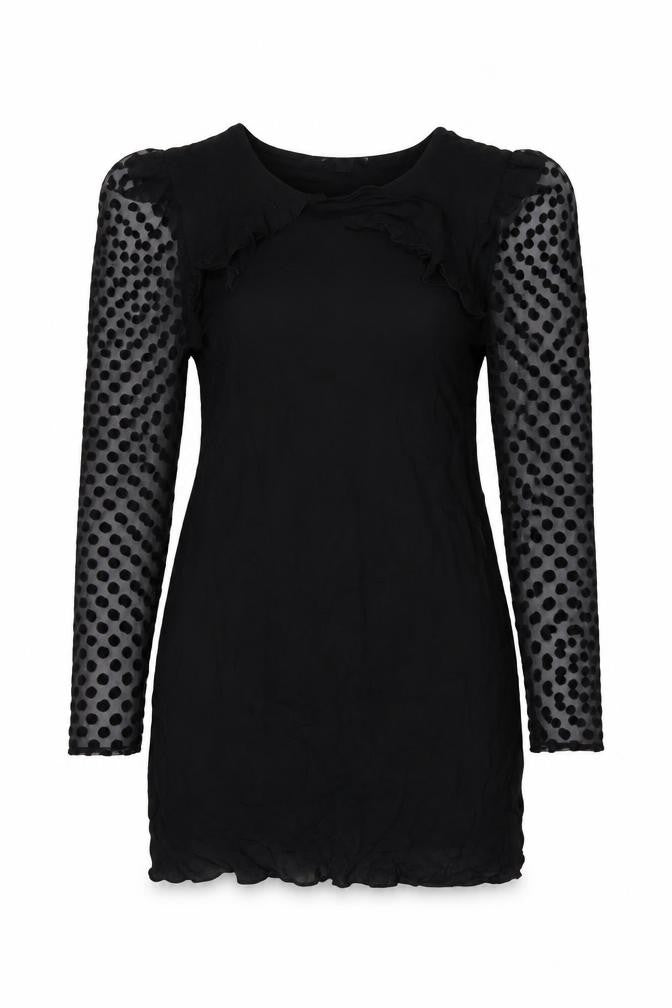 Topshop Womens Black Viscose Mini Size 12 Round Neck Tie