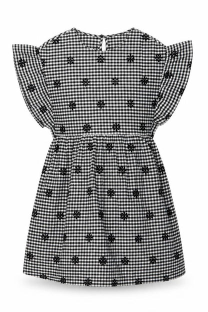 Zara Womens Beige Check Cotton A-Line Size XS Round Neck Button