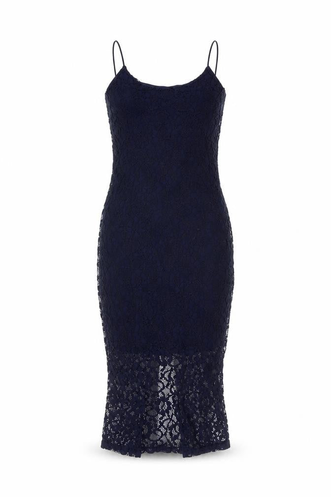 New Look Womens Blue Polyamide Bodycon Size 8 Round Neck Zip