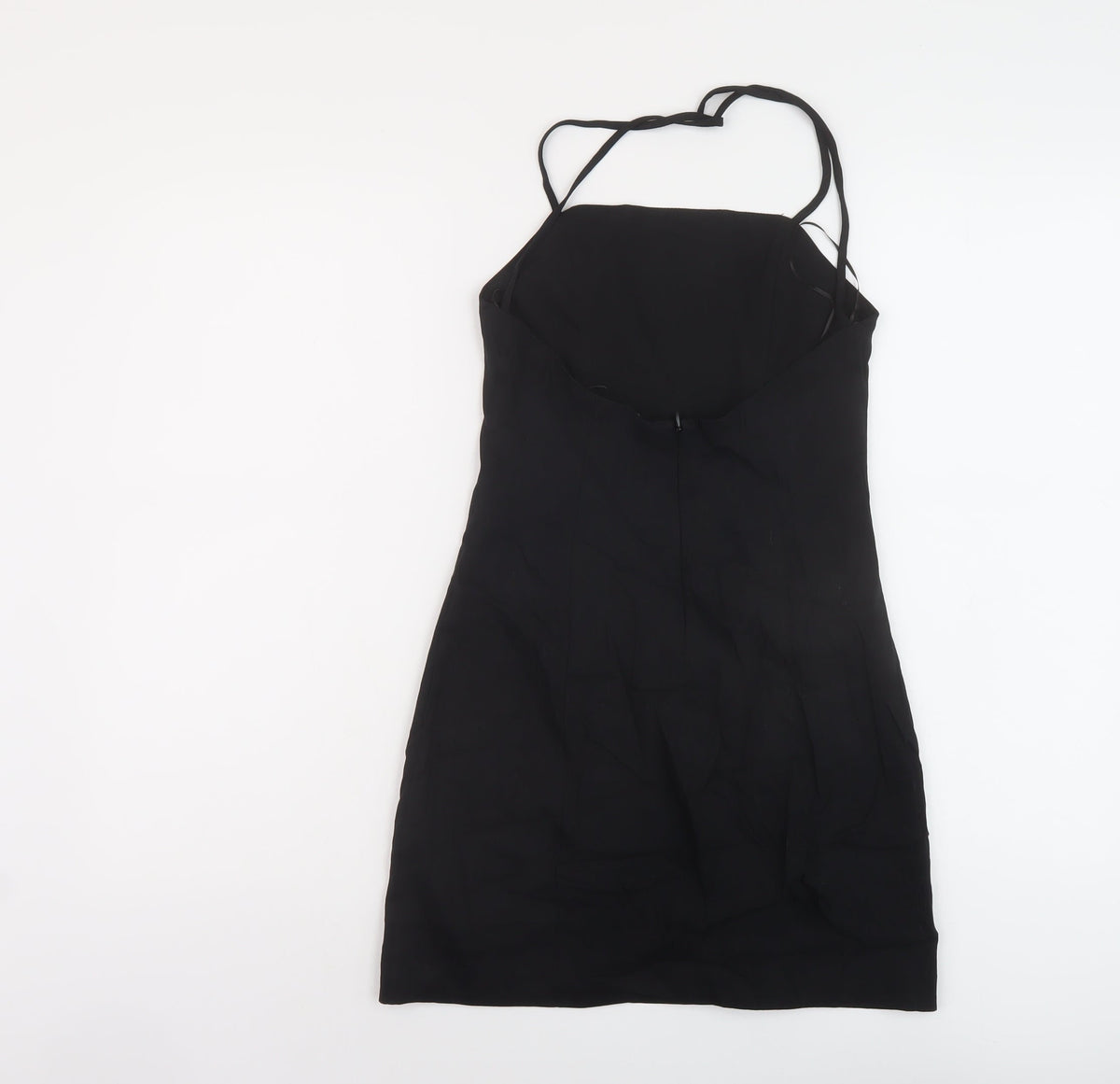 Zara Womens Black Polyester Mini Size S Square Neck Zip