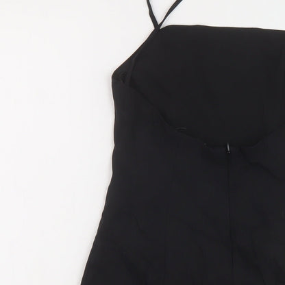 Zara Womens Black Polyester Mini Size S Square Neck Zip