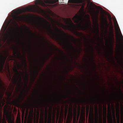 ASOS Womens Red Polyester A-Line Size 8 Mock Neck Pullover