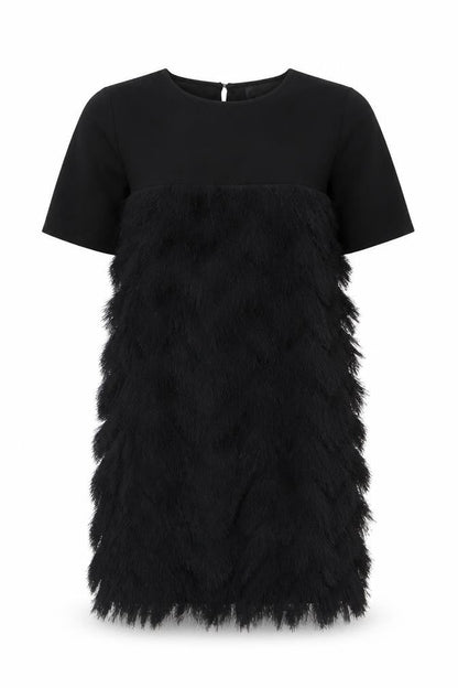 River Island Womens Black Polyester Trapeze & Swing Size 10 Round Neck Button
