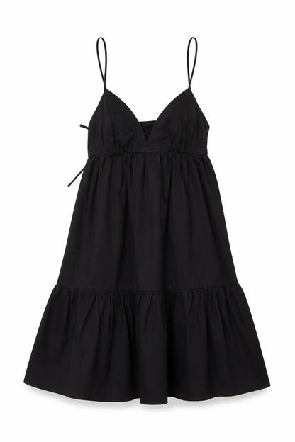 Zara Womens Black Cotton A-Line Size XS V-Neck Pullover