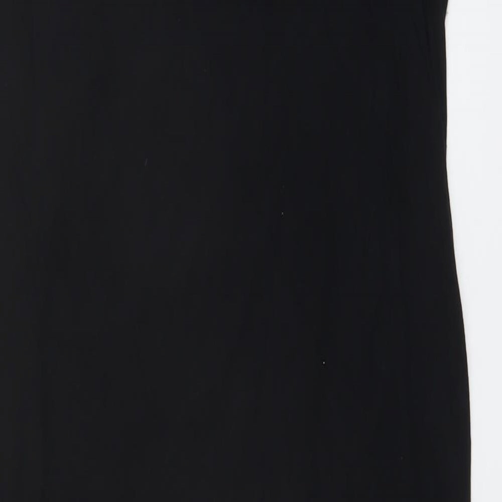Topshop Womens Black Viscose A-Line Size 8 Round Neck Pullover