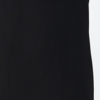 Topshop Womens Black Viscose A-Line Size 8 Round Neck Pullover