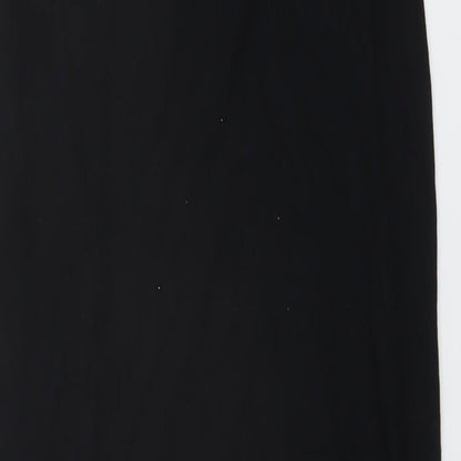Topshop Womens Black Viscose A-Line Size 8 Round Neck Pullover