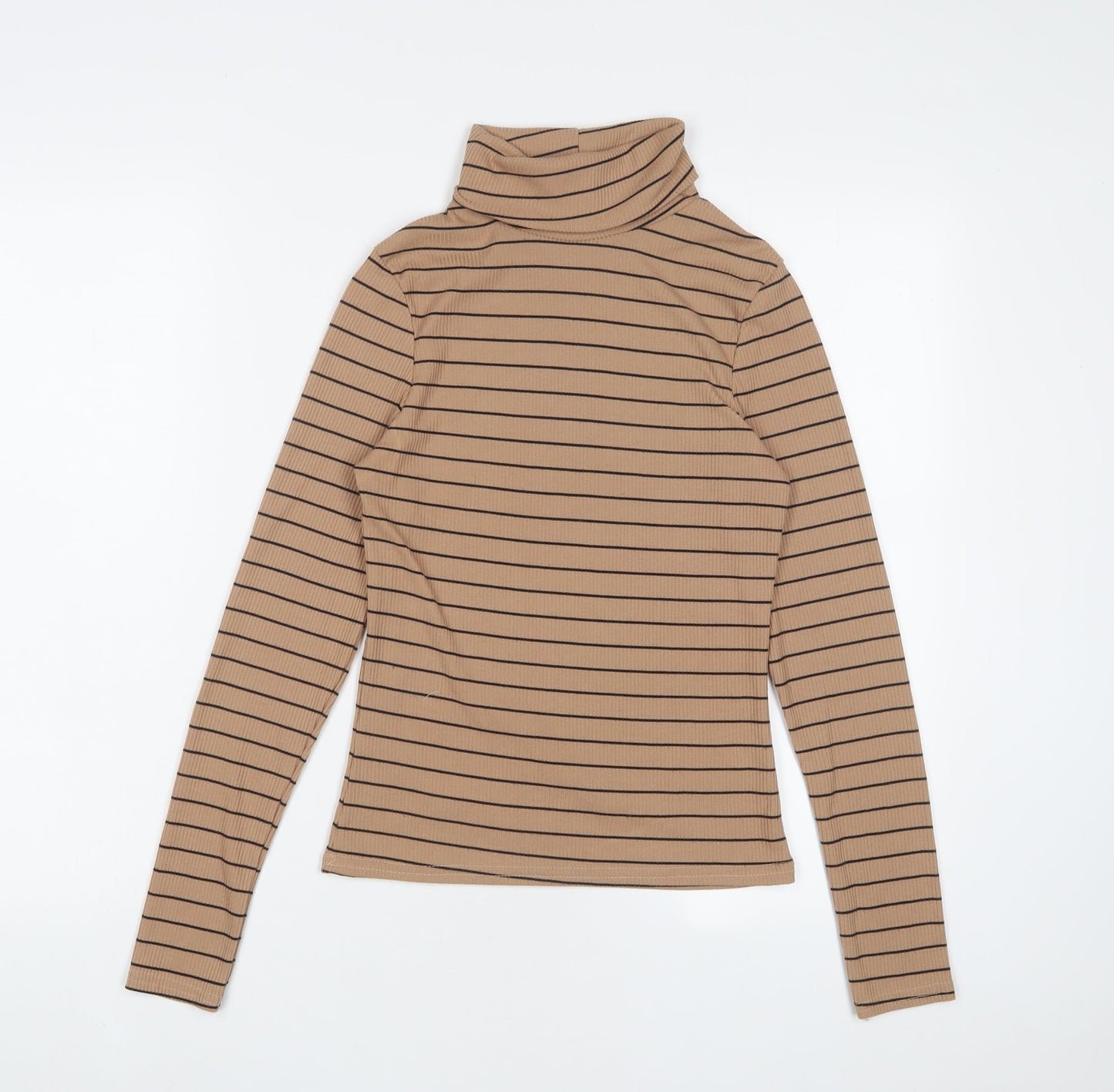Womens UK Size 10 New Look Brown Basic T-Shirt