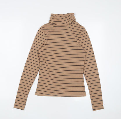 Womens UK Size 10 New Look Brown Basic T-Shirt