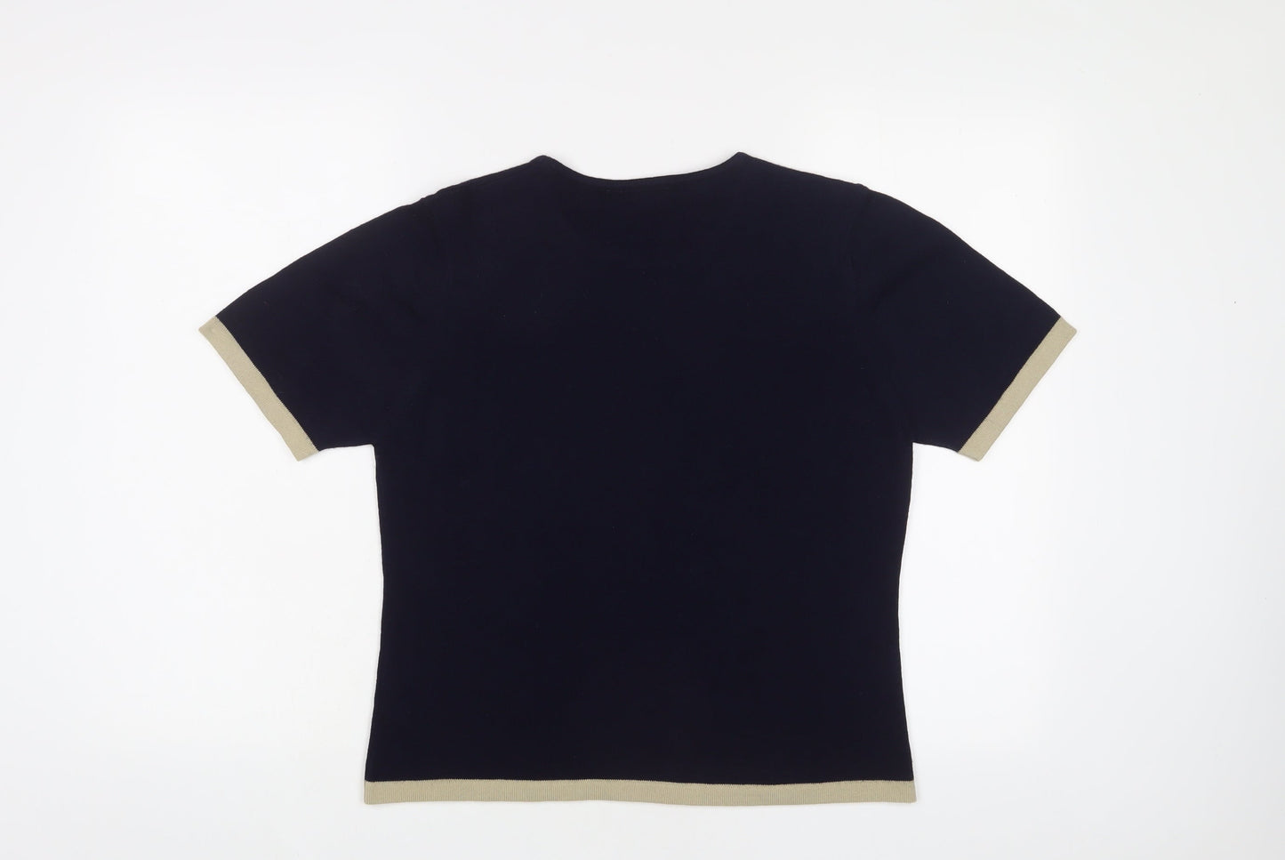 BHS Womens Blue Crew Neck Acrylic Pullover Jumper Size 14 - 14/16