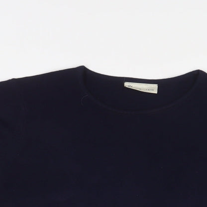 BHS Womens Blue Crew Neck Acrylic Pullover Jumper Size 14 - 14/16