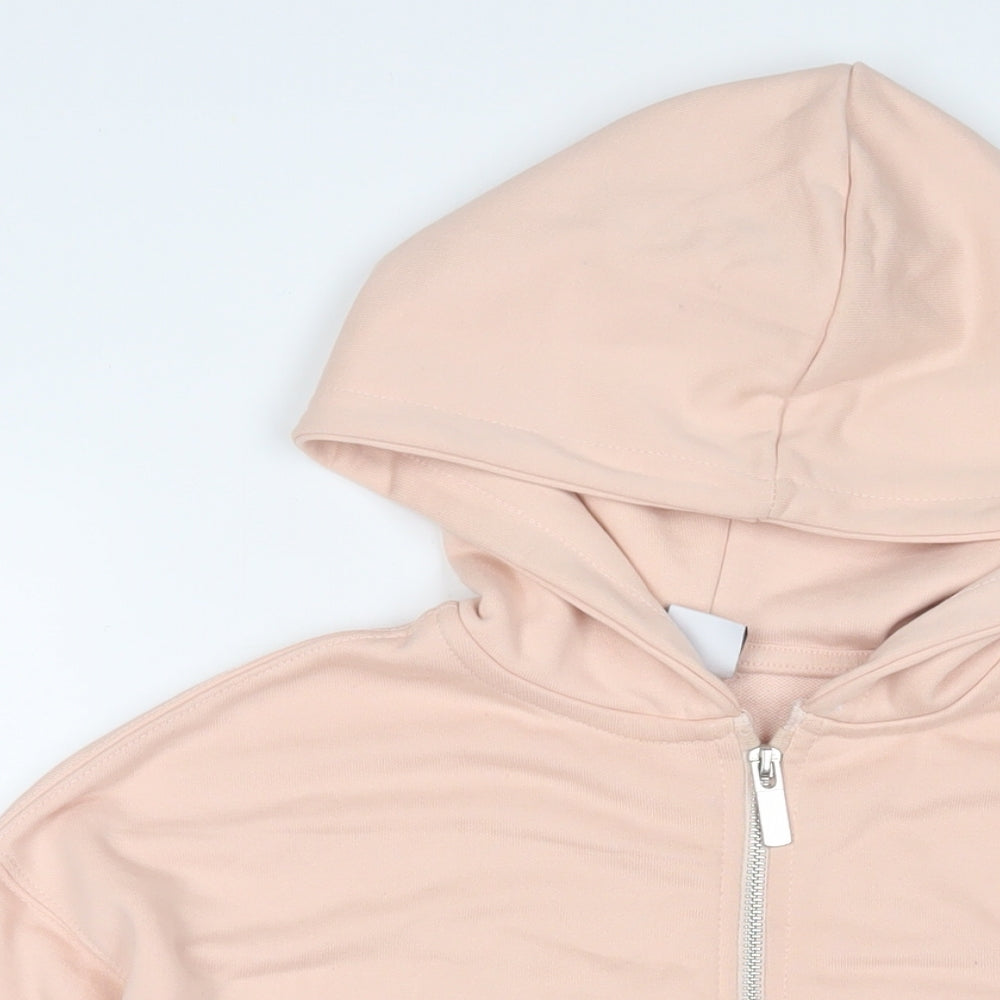 Zara Girls Pink Cotton Full Zip Hoodie Size 11-12 Years Zip