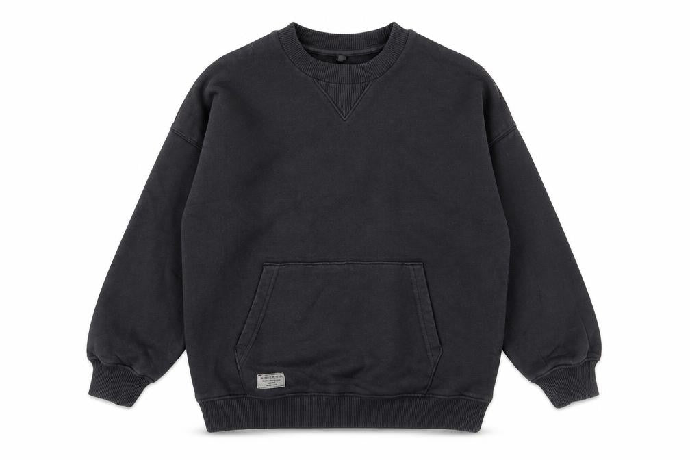 Marks and Spencer Boys Black Cotton Pullover Sweatshirt Size 7-8 Years Pullover