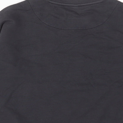 Marks and Spencer Boys Black Cotton Pullover Sweatshirt Size 7-8 Years Pullover