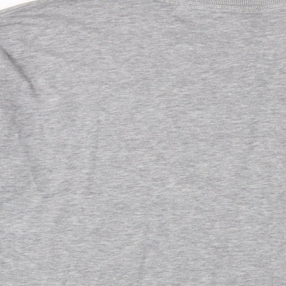 New Look Womens Grey Floral Cotton Pullover Sweatshirt Size 10 Pullover