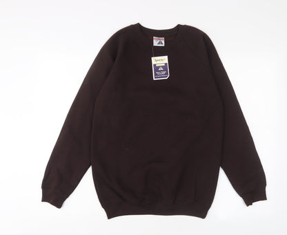 Sportex Boys Brown Cotton Pullover Sweatshirt Size 13 Years Pullover