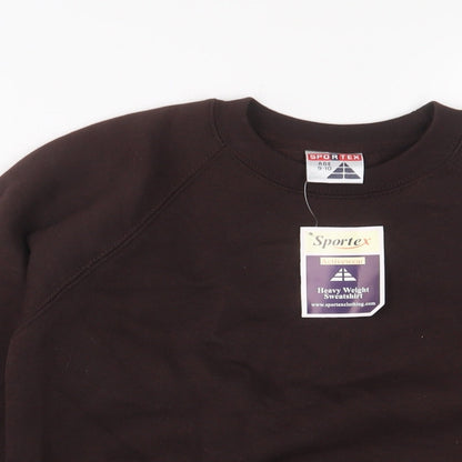 Sportex Boys Brown Cotton Pullover Sweatshirt Size 9-10 Years Pullover