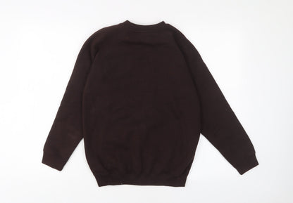 Sportex Boys Brown Cotton Pullover Sweatshirt Size 11-12 Years Pullover - Embroidered
