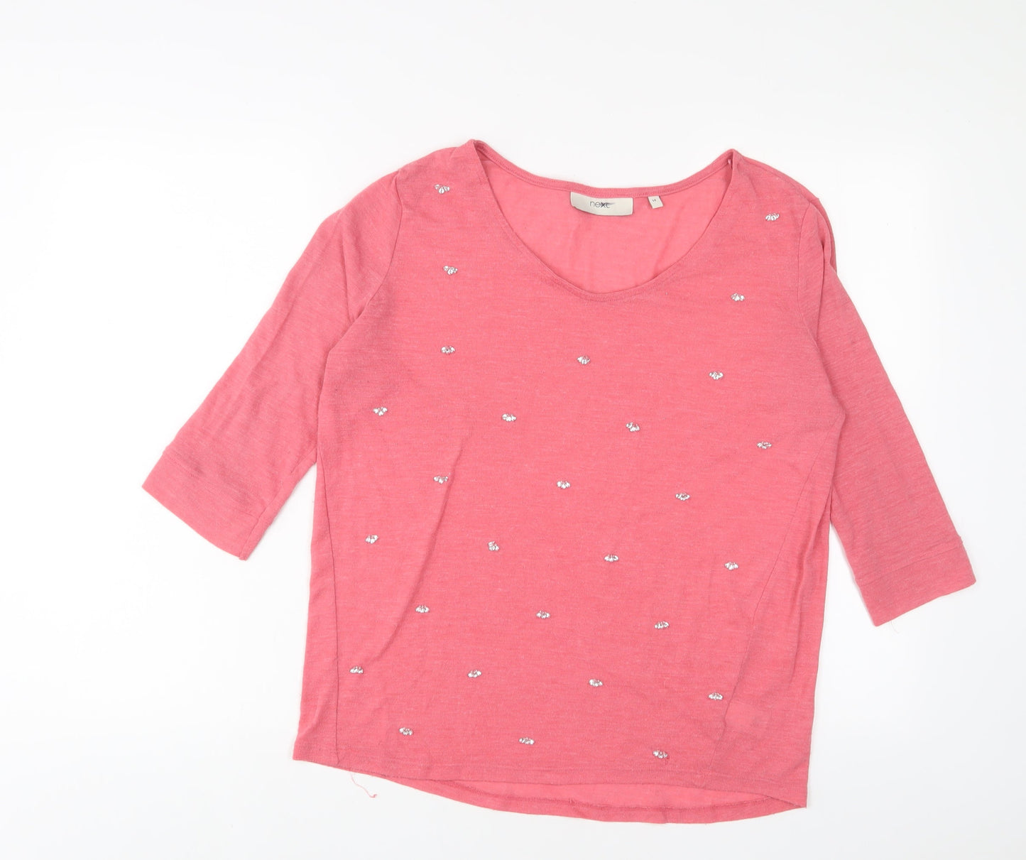 Womens UK Size 14 NEXT Pink Basic T-Shirt