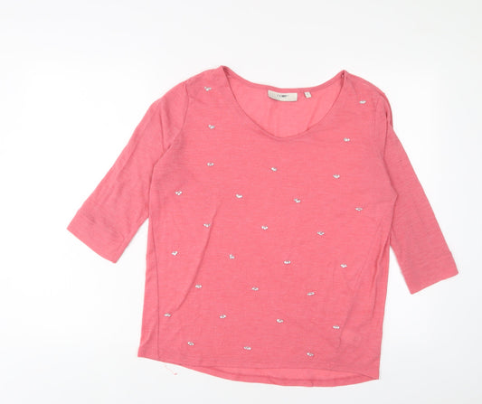Womens UK Size 14 NEXT Pink Basic T-Shirt