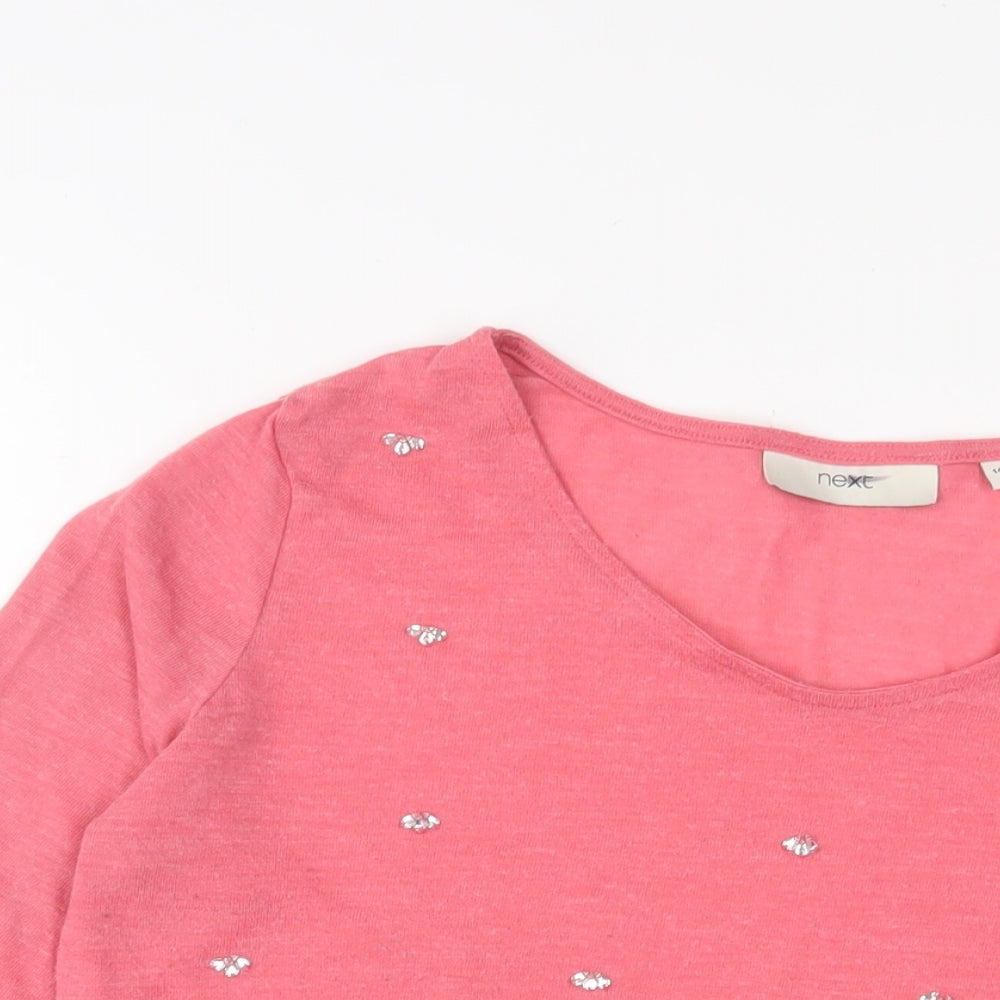 Womens UK Size 14 NEXT Pink Basic T-Shirt