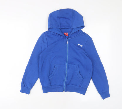 Slazenger Boys Blue Cotton Full Zip Hoodie Size 7-8 Years Zip