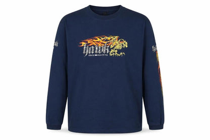 Hank Boys Blue Cotton Basic T-Shirt Size 16 Years Crew Neck Pullover - Tall