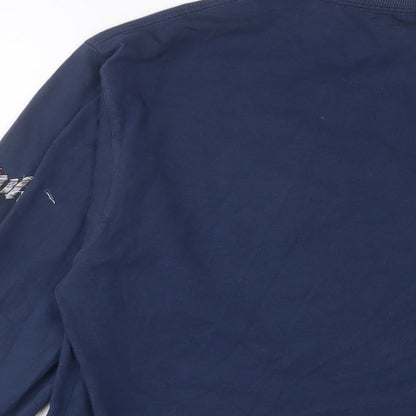 Hank Boys Blue Cotton Basic T-Shirt Size 16 Years Crew Neck Pullover - Tall