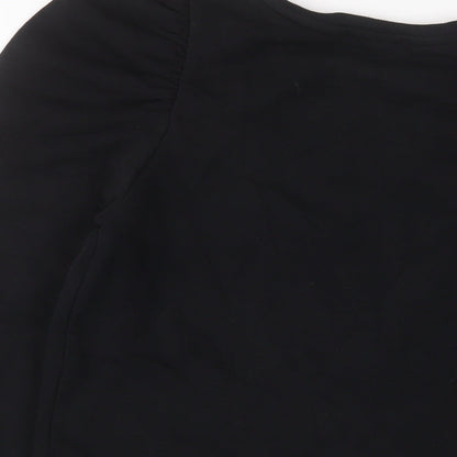 Zara Womens Black Cotton Pullover Sweatshirt Size M Pullover