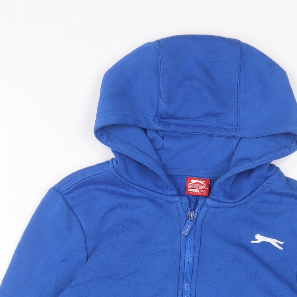 Slazenger Boys Blue Cotton Full Zip Hoodie Size 9-10 Years Zip