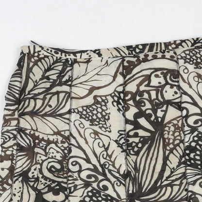 Gerry Weber Womens Brown Geometric Viscose Trumpet Skirt Size 16 Zip