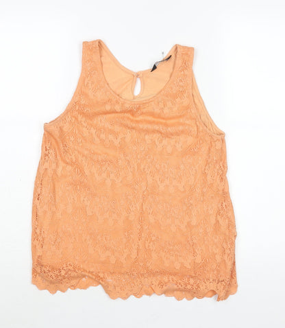 Womens UK Size 12 Dorothy Perkins Orange Camisole Blouse