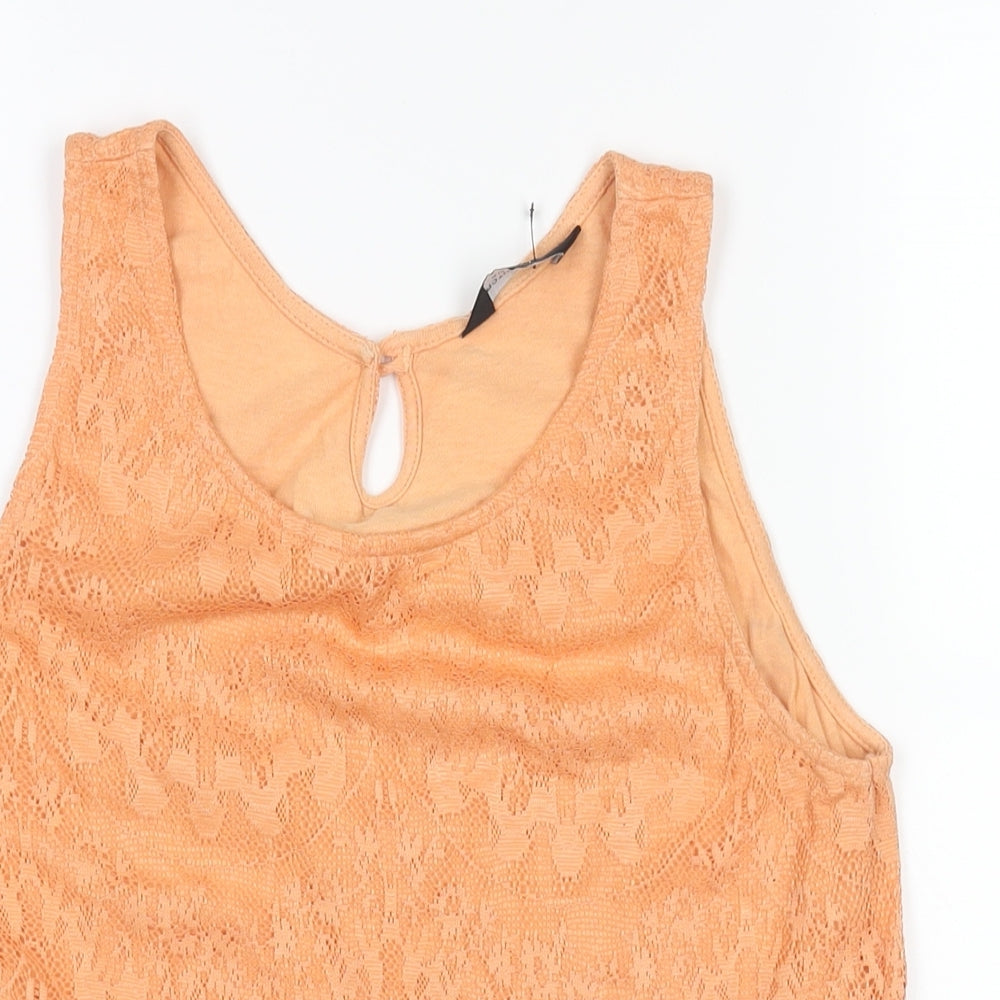Womens UK Size 12 Dorothy Perkins Orange Camisole Blouse
