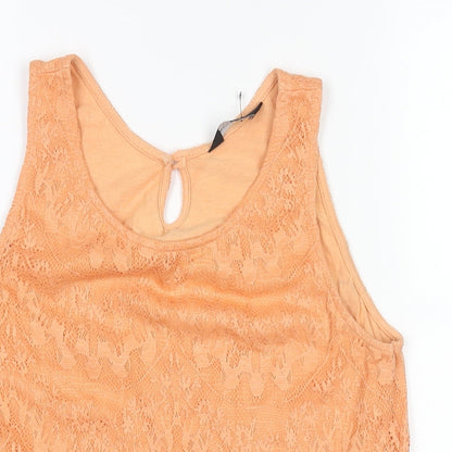 Womens UK Size 12 Dorothy Perkins Orange Camisole Blouse