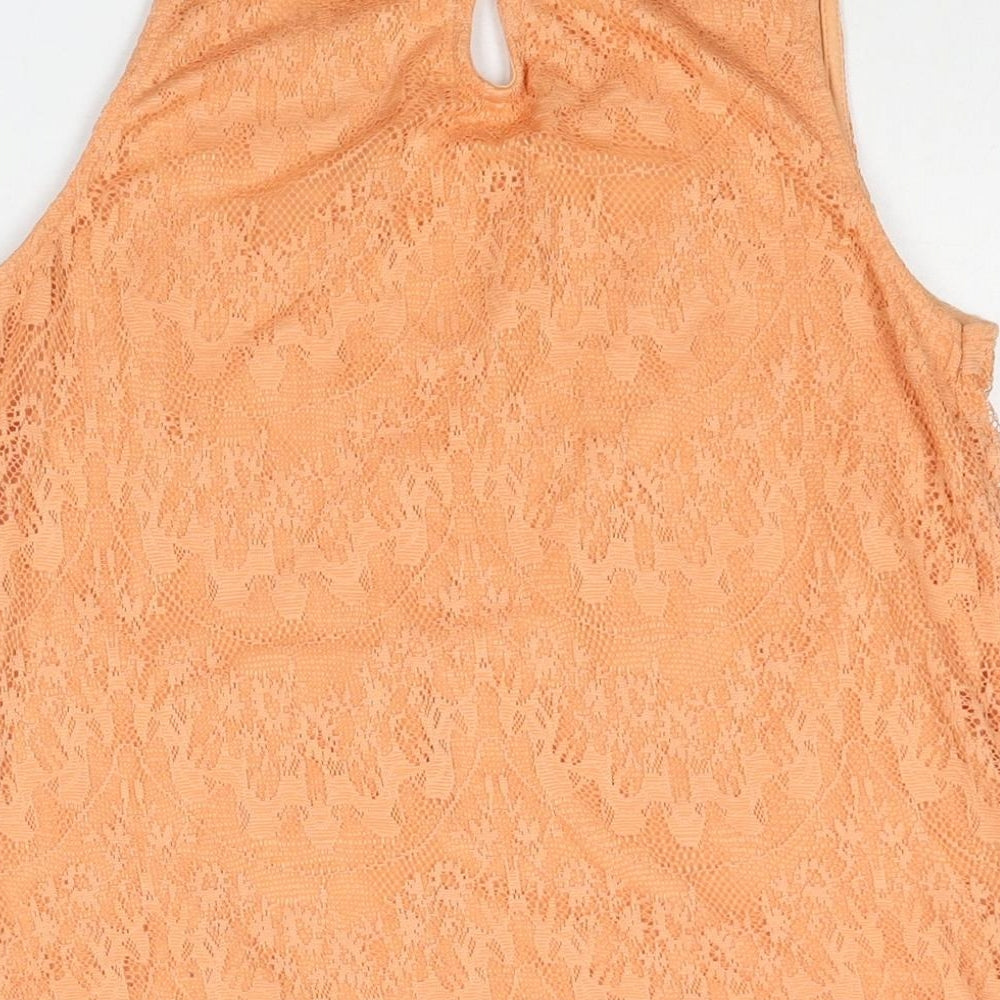 Womens UK Size 12 Dorothy Perkins Orange Camisole Blouse