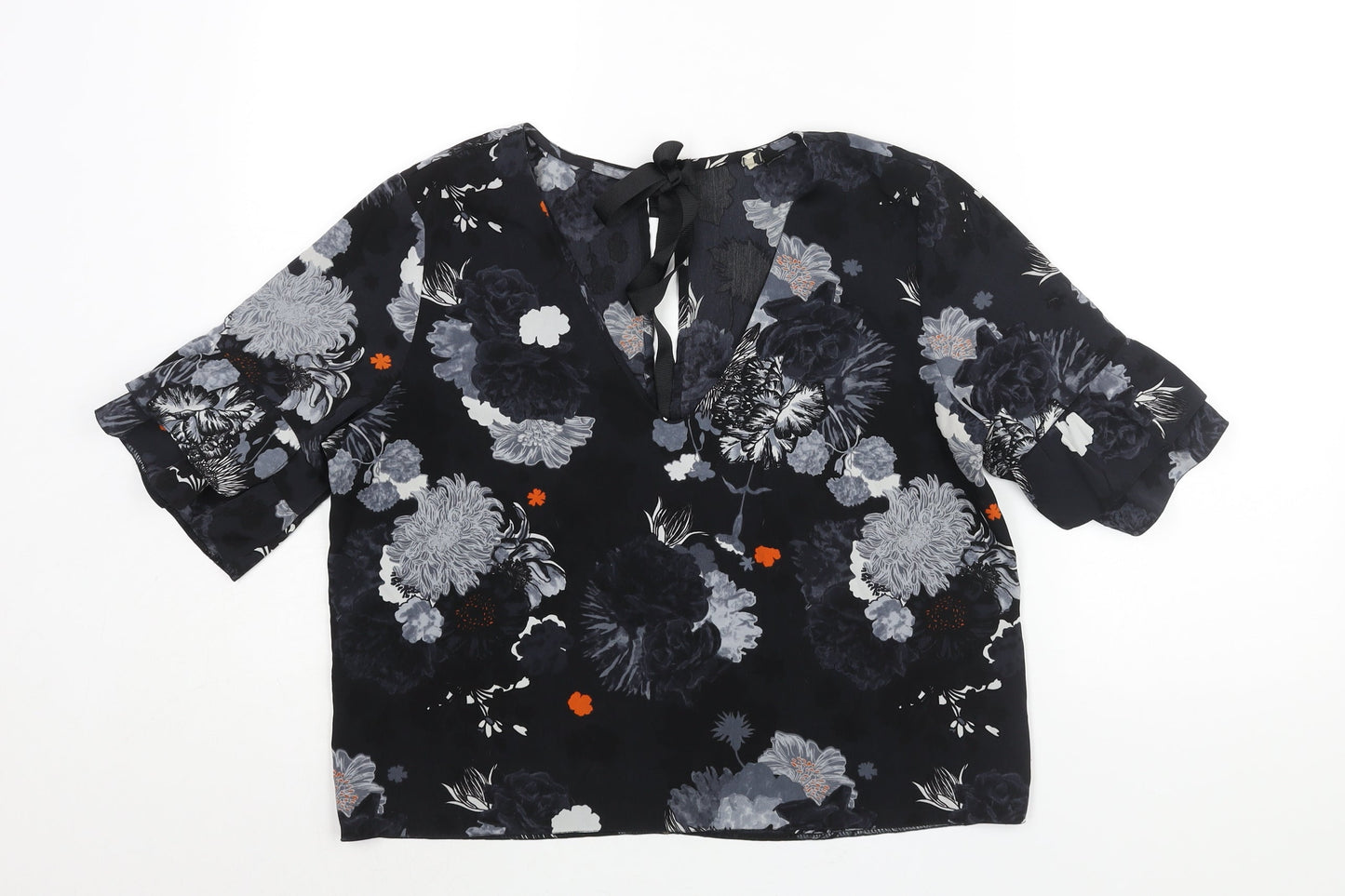 Womens UK Size 12 Topshop Black Basic Blouse