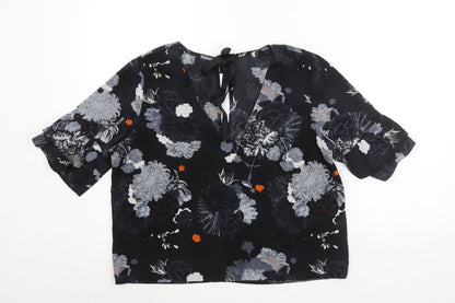 Womens UK Size 12 Topshop Black Basic Blouse