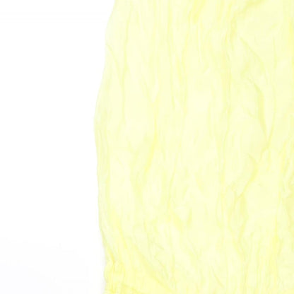 Collezione Gaia Womens Yellow Viscose Shift Size S Round Neck Pullover - Drawstring Waist