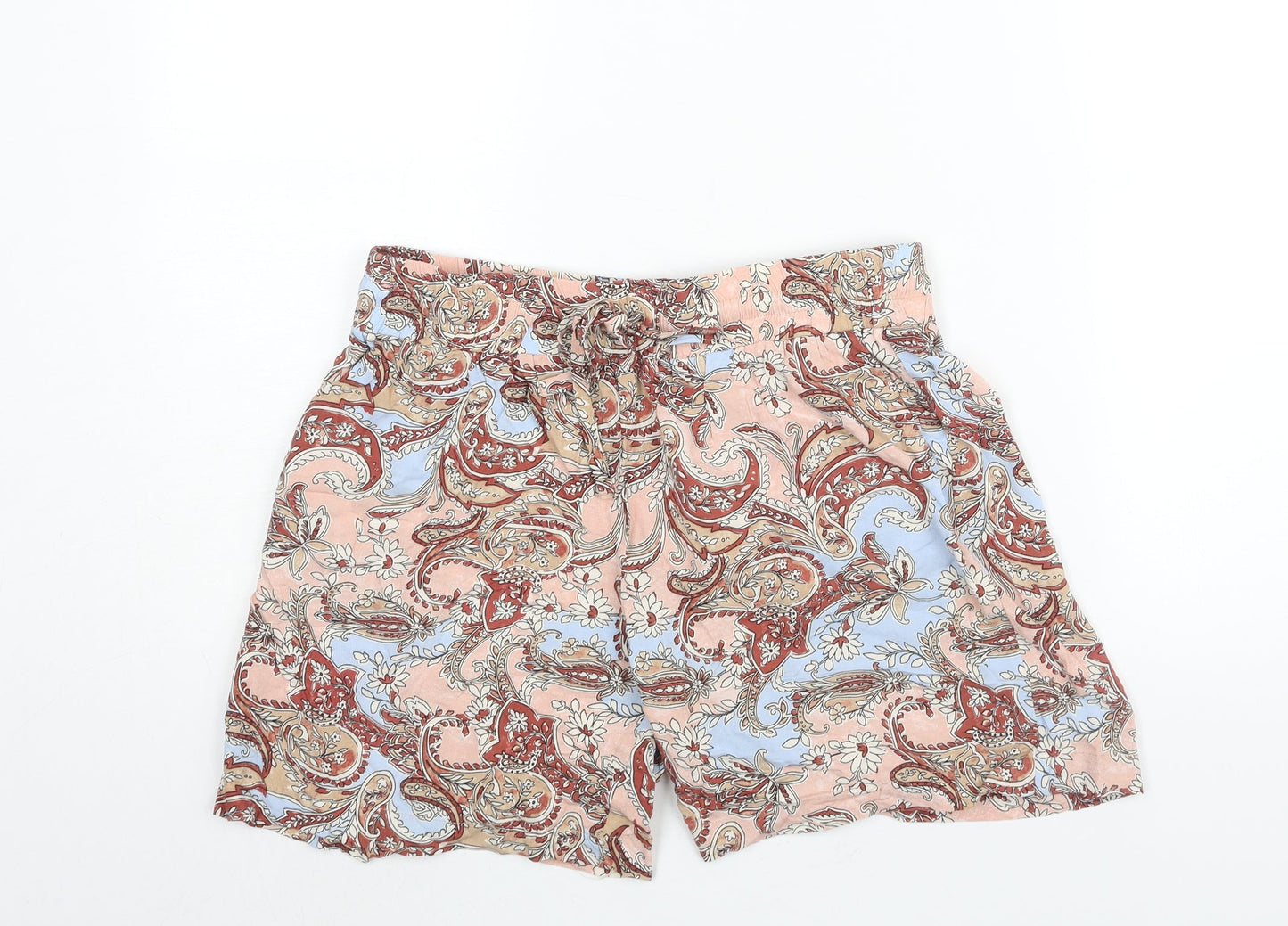 Soyaconcept Womens Multicoloured Paisley Polyester Basic Shorts Size 30 in L5 in Regular Drawstring