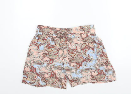 Soyaconcept Womens Multicoloured Paisley Polyester Basic Shorts Size 30 in L5 in Regular Drawstring