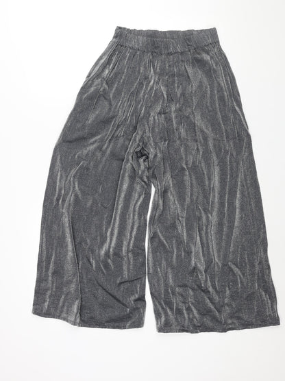 Light Be Womens Silver Viscose Cropped Trousers Size XS L22 in Regular - Elasticated Waist