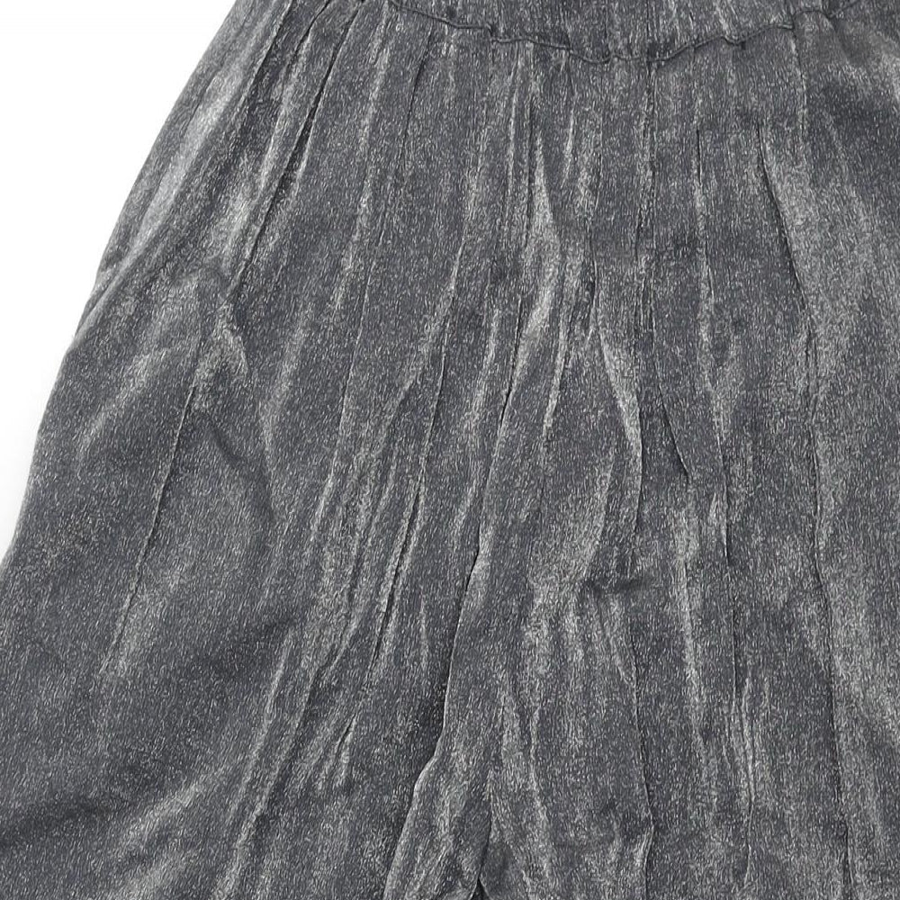 Light Be Womens Silver Viscose Cropped Trousers Size XS L22 in Regular - Elasticated Waist