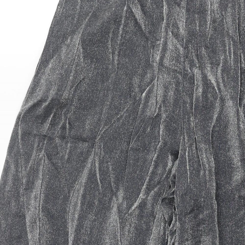 Light Be Womens Silver Viscose Cropped Trousers Size XS L22 in Regular - Elasticated Waist