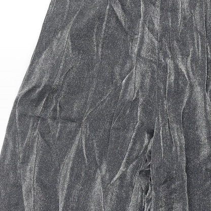 Light Be Womens Silver Viscose Cropped Trousers Size XS L22 in Regular - Elasticated Waist