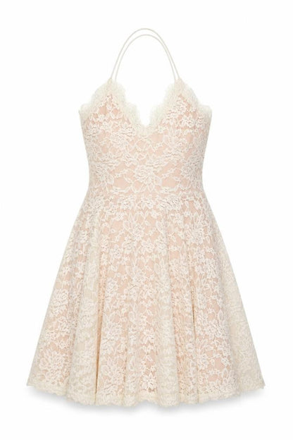 Missguided Womens Ivory Polyester Fit & Flare Size 8 V-Neck Pullover